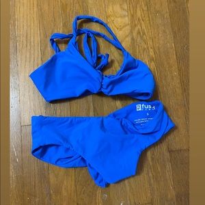 Fused blue bikini set